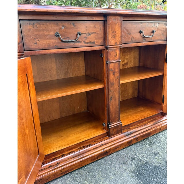 1990s Rustic Country English 2 Door Sideboard Credenza For Sale - Image 4 of 12