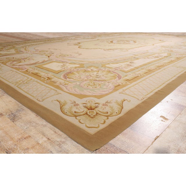 Beige Vintage Chinese Aubusson Rug, 15'02 X 24'01 For Sale - Image 8 of 10