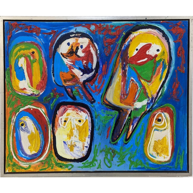 Blue Finn Pedersen, Untitled, 1990s,Oil on Canvas For Sale - Image 8 of 8