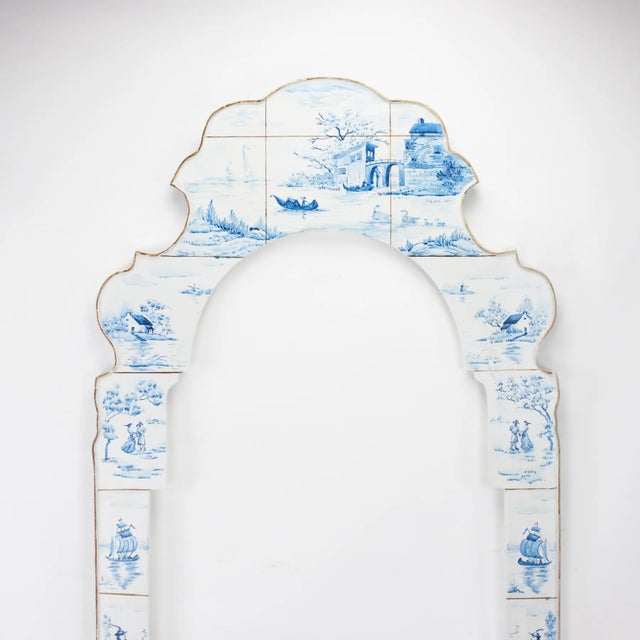 Vintage Dutch Blue and White Tile-Style Wall Mirror ** Each item is slightly different in appearance due to its handmade...