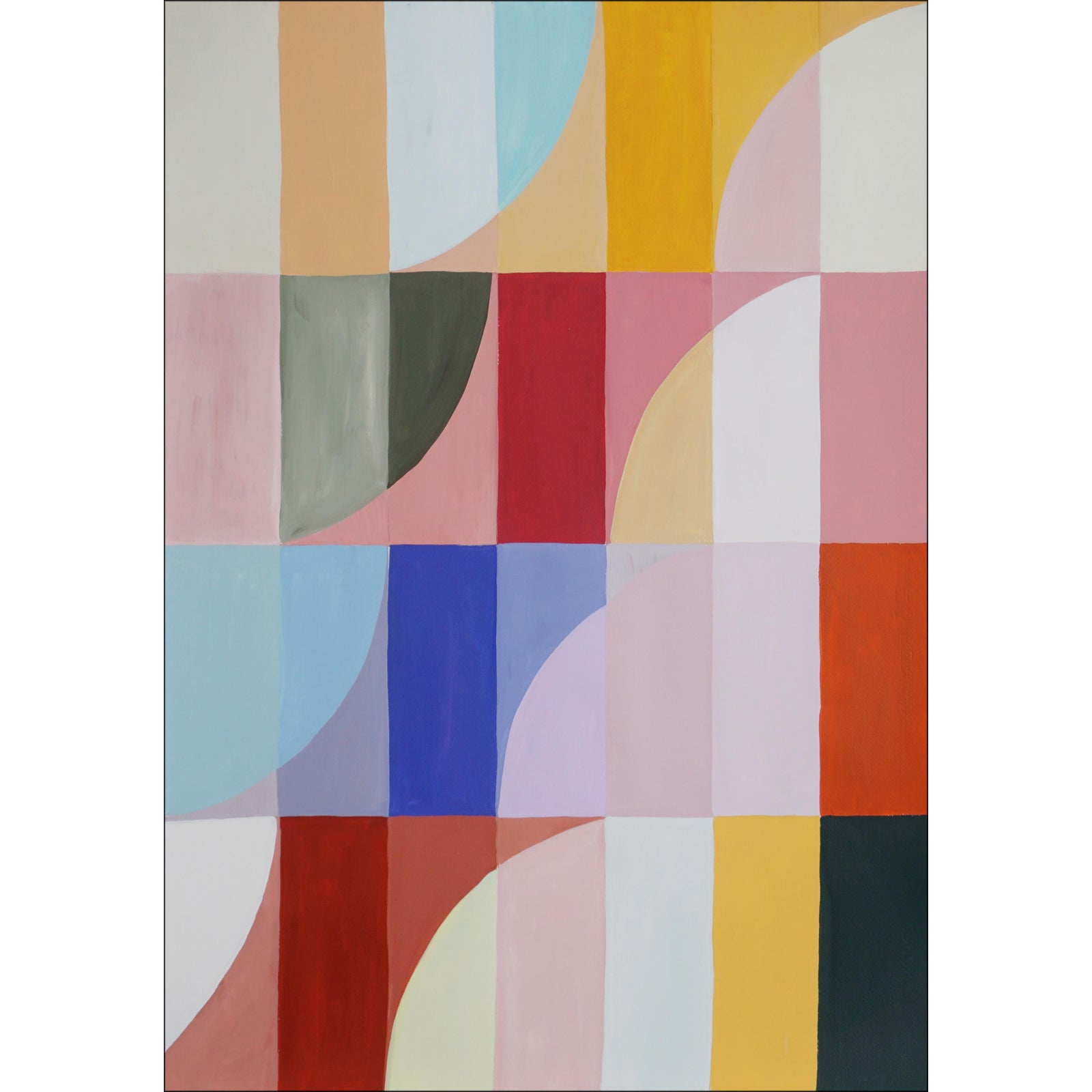 2024, Bauhaus Patterns Cascade of Colors, "Colorful Ziggurat", Acrylic