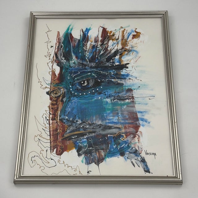 Jeffrey Virzera Signed Original Contemporary Abstract Portrait For Sale - Image 10 of 12