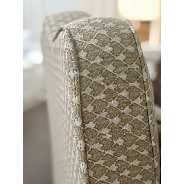 Beige Transitional Scalloped Slipper Chairs - A Pair For Sale - Image 8 of 12