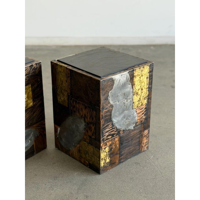 Pair of Paul Evans Side Tables With Original Slate Tops Circa 1960s For Sale - Image 9 of 12