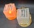 Vintage Art Deco Light Old Lamp Wall Sconces Fixture Brass & Exit Frosted Cube Glass Shade Lamp Ship Light - a Pair For Sale - Image 4 of 5