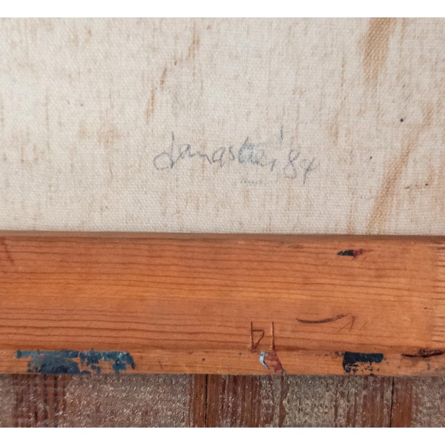 1980's Abstract Modernist Portrait Painting With Heavy Impasto, Signed Illegibly For Sale - Image 9 of 9