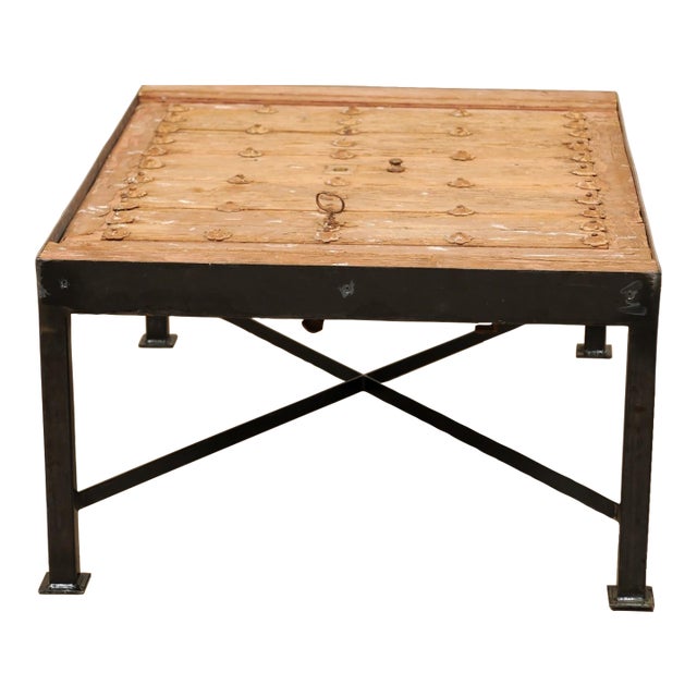 A Coffee Table W/18th C. Spanish Wood Top For Sale