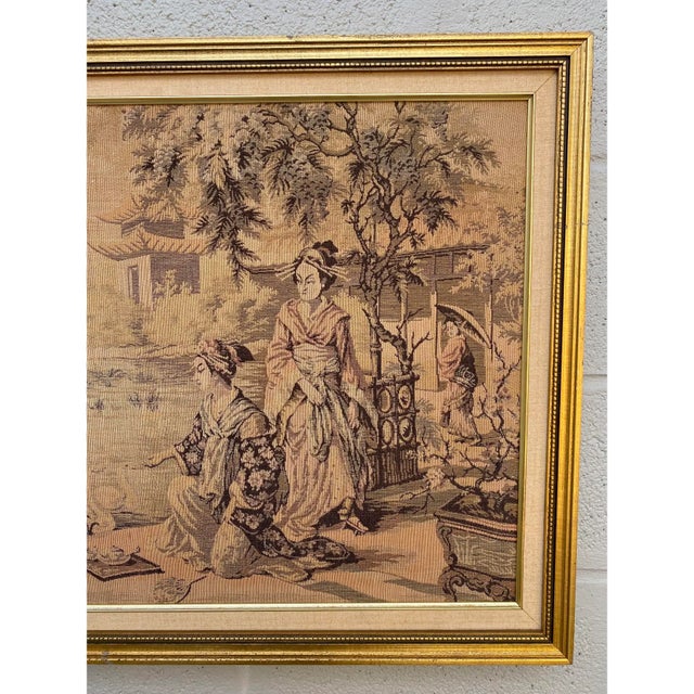 Late 19th Century 1920s Japanese Panoramic Tapestry Needlepoint Panel For Sale - Image 5 of 5