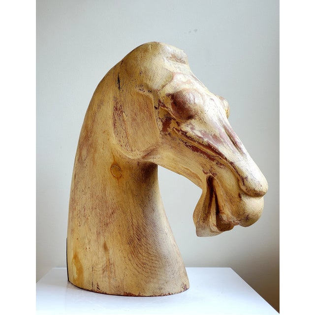 Early 20th Century Hand Carved Wood Camel Head Sculpture For Sale - Image 13 of 13
