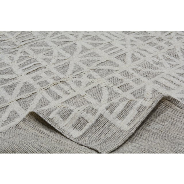 Moroccan Aleph Hand Knotted Wool Rug, 9'1"x11'10"' For Sale In New York - Image 6 of 6