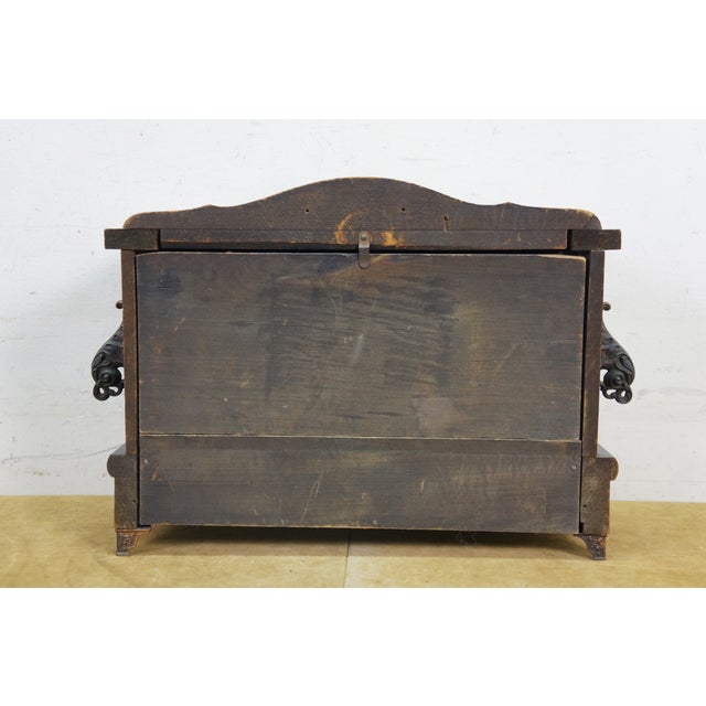 Antique Sessions Neoclassical Figure With Lyre Key Wound Mantel Clock 17" For Sale - Image 16 of 17