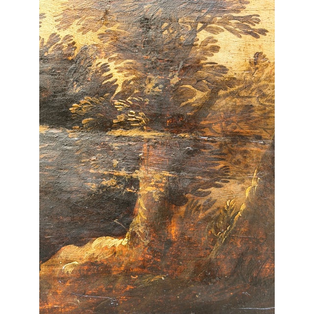 Rural Landscape with Figures, Oil on Canvas, 18th Century For Sale - Image 4 of 6