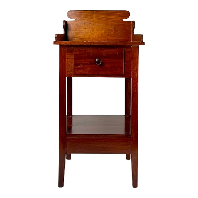 Antique Country Solid Mahogany Washstand / Bedside Table For Sale