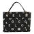 Vintage Black White Quilted Canvas Logo Tote For Sale