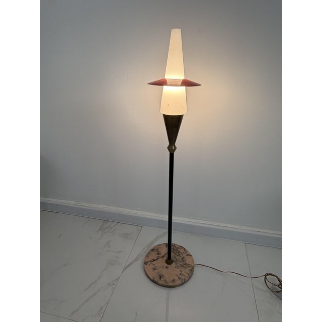Small Italian Floor Lamp in the style of Stilnovo, 1950 For Sale - Image 9 of 13
