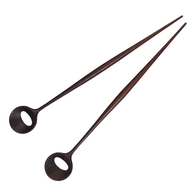 Salad Cutlery in Teak by Magne Monson, Denmark, 1960s, Set of 2 For Sale
