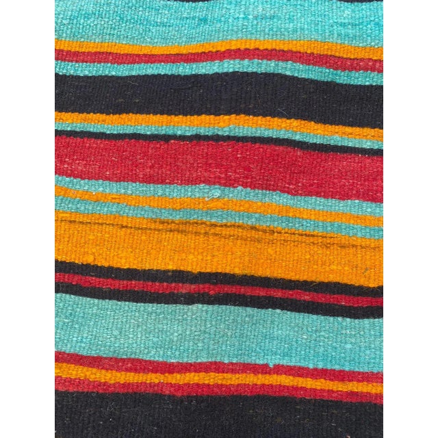 Textile Boho Vintage Turkish Flatweave Stripe Pattern Runner Rug For Sale - Image 7 of 11