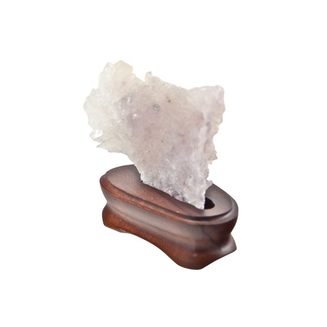 1970s Natural Amethyst Crystal W/ Carved Stand For Sale - Image 5 of 10