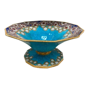 1920s French Art Deco Compote Bowl by Longwy