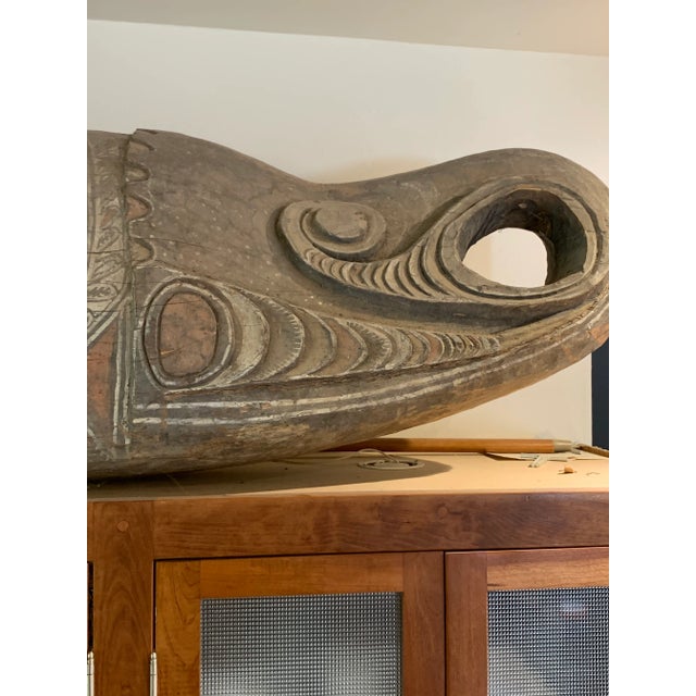 Wood 1960s Papua New Guinea Drum Tribal Use For Sale - Image 7 of 12