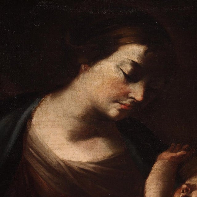 Italian Artist, Holy Family, 1660, Oil on Canvas For Sale - Image 14 of 16