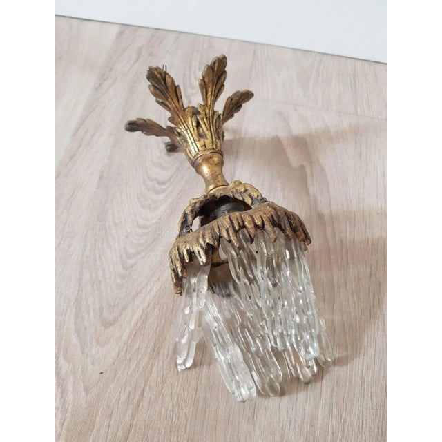 19thc French Antique Napoleon III "Flowing Glacier" Gilt Bronze and Cut Crystal Pendant Ceiling Light Fixture. Attributed...