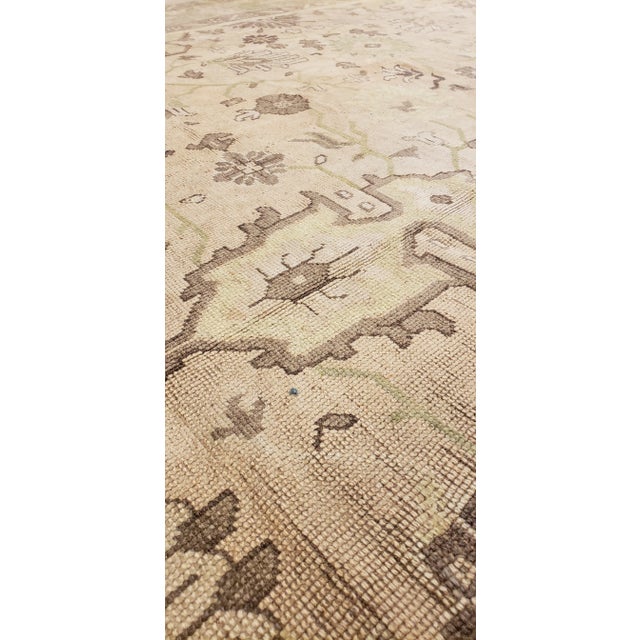 Late 19th Century Late 19th Century Antique Turkish Oushak Rug - 13′4″ × 16′8″ For Sale - Image 5 of 11