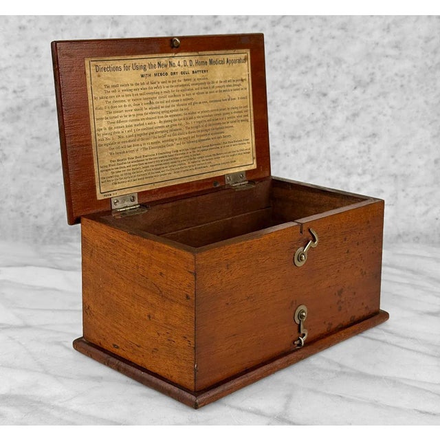 Traditional Antique Traditional Mahogany Double Hinged Storage Box For Sale - Image 3 of 11