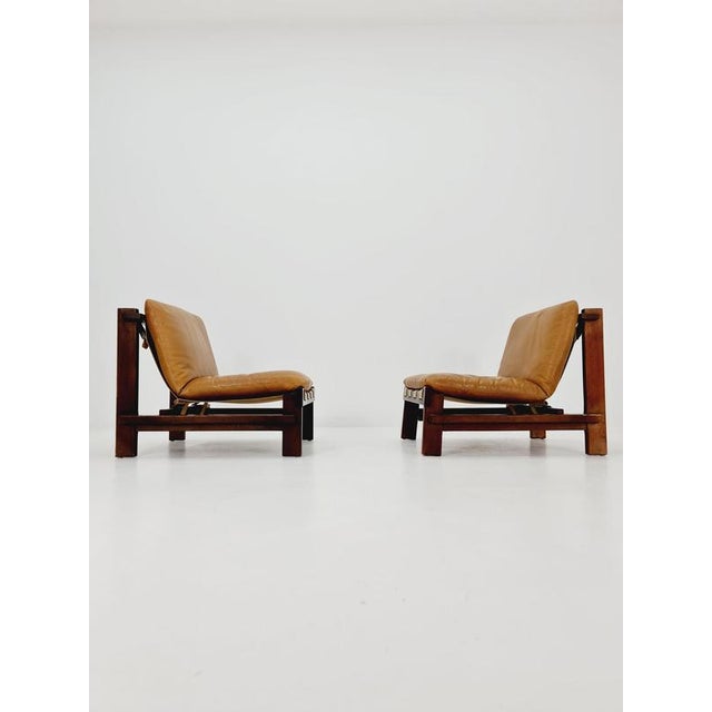 Mid-Century Modern Lounge Chair in Leather and Wood by Carl Straub, 1960s For Sale - Image 3 of 17