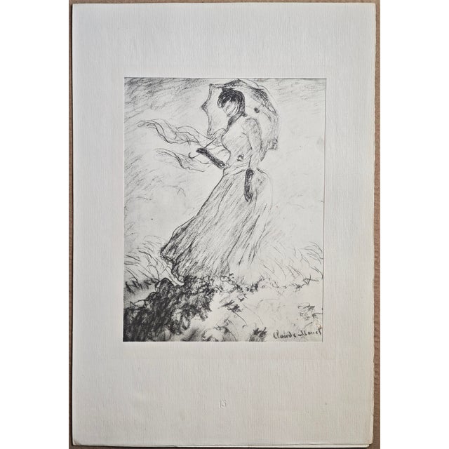 Lithograph after Claude Monet from "Die Skizzenmappe - Zeichnungen französischer Meister des neunzehnten Jahrhunderts"...