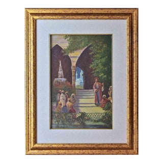 Unknown, Oriental Scene, Original Oil Painting, 1970s For Sale