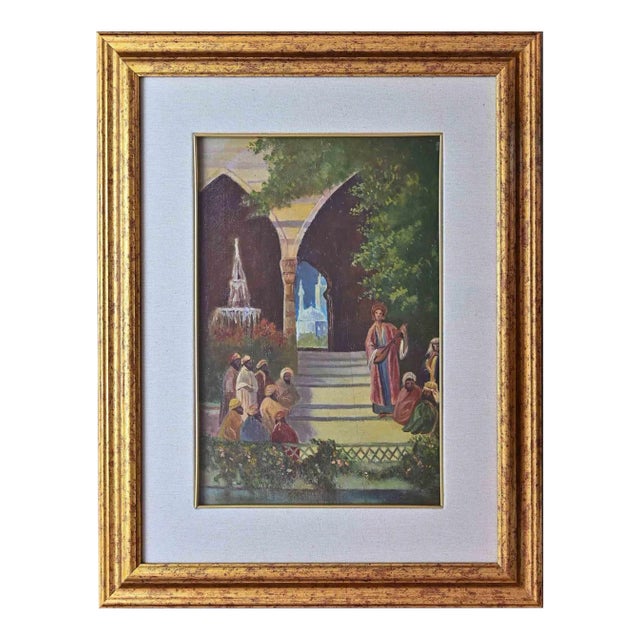 Unknown, Oriental Scene, Original Oil Painting, 1970s For Sale