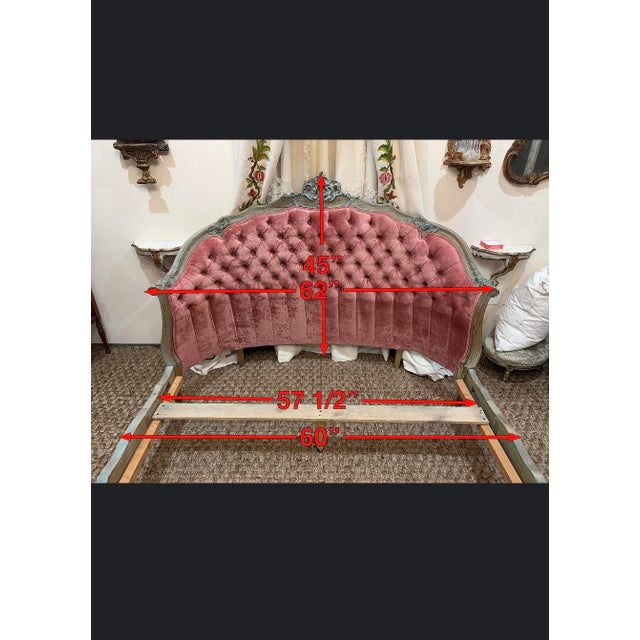 Antique French Tufted Upholstered Bed, Late 19th–Early 20th Century For Sale - Image 10 of 10
