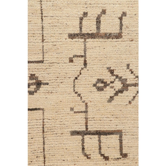 Modern Rug & Kilim’s Modern Classics Rug in Beige With Brown Geometric Patterns For Sale - Image 3 of 7