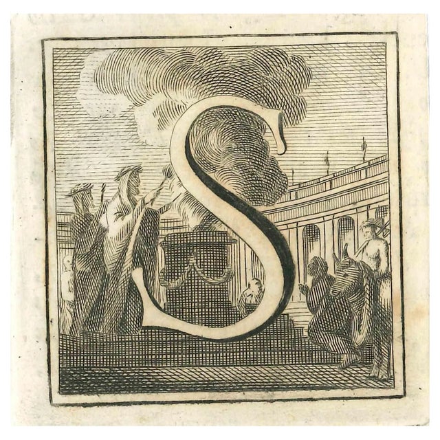 Various Artists, Letter of the Alphabet S, Etching, 18th Century For Sale