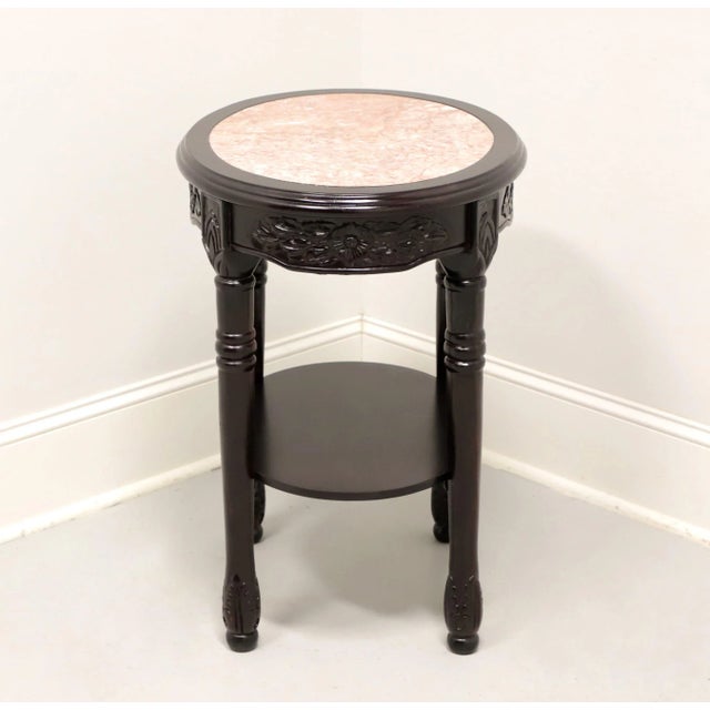 Antique Rosewood Finish Victorian Oval Marble Top Occasional Table A