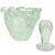 Glass Murano Leaf Shape Mortar and Pestel Ashtray Set Art Deco Clear Control Bubbles Italian Art Glass For Sale - Image 7 of 7