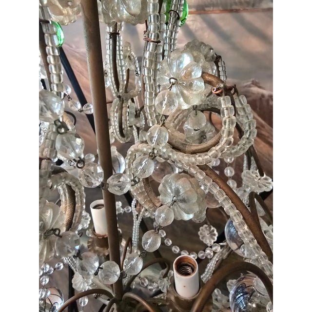 Glass Vintage Bagues Maison Style Beaded Crystal Chandelier For Sale - Image 7 of 11