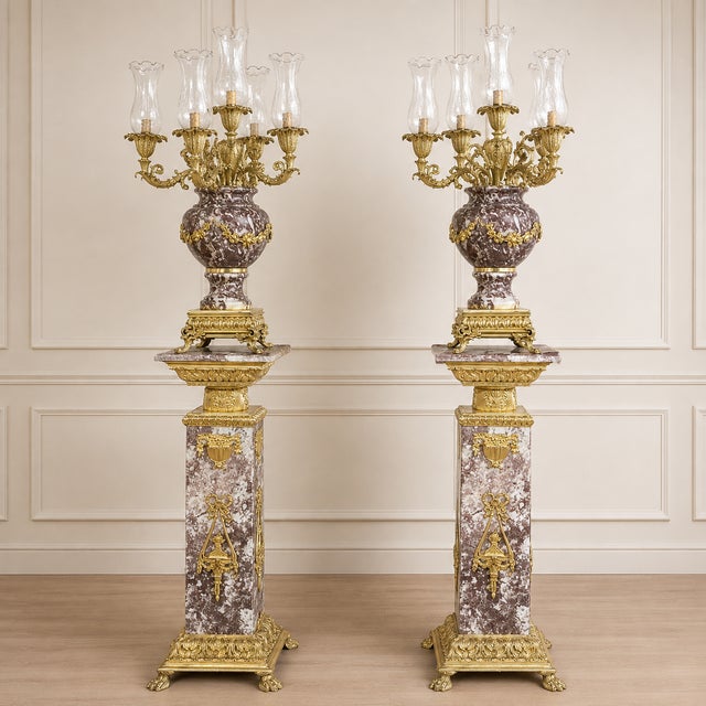 Add a dramatic touch of French-inspired elegance to your interior with this striking black pedestal and decorative vase...