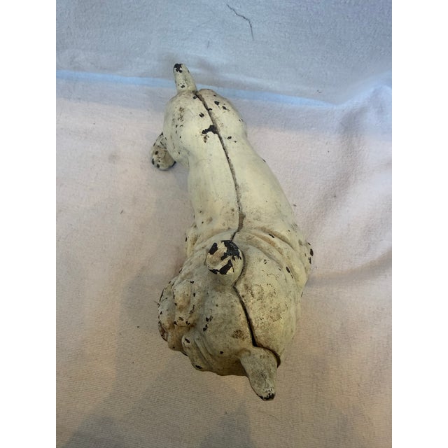 Metal 1940s Cast Iron White Bulldog For Sale - Image 7 of 9