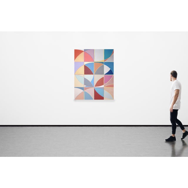 Spacial Echo is a beautiful painting by Spanish artist Natalia Roman that combines the structured language of Bauhaus...