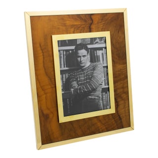 Montagnani Italy Modernist Wood and Brass Picture Frame For Sale