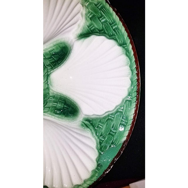 1900 - 1909 1900s St. Clement Majolica Oyster Plate For Sale - Image 5 of 9