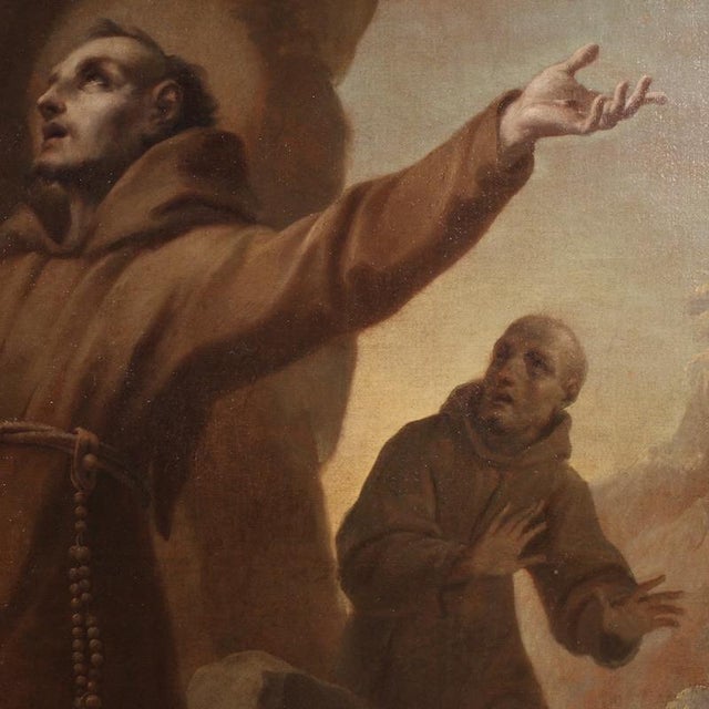 Unknown, Ecstasy of Saint Francis of Assisi, 1730, Oil on Canvas For Sale - Image 14 of 16
