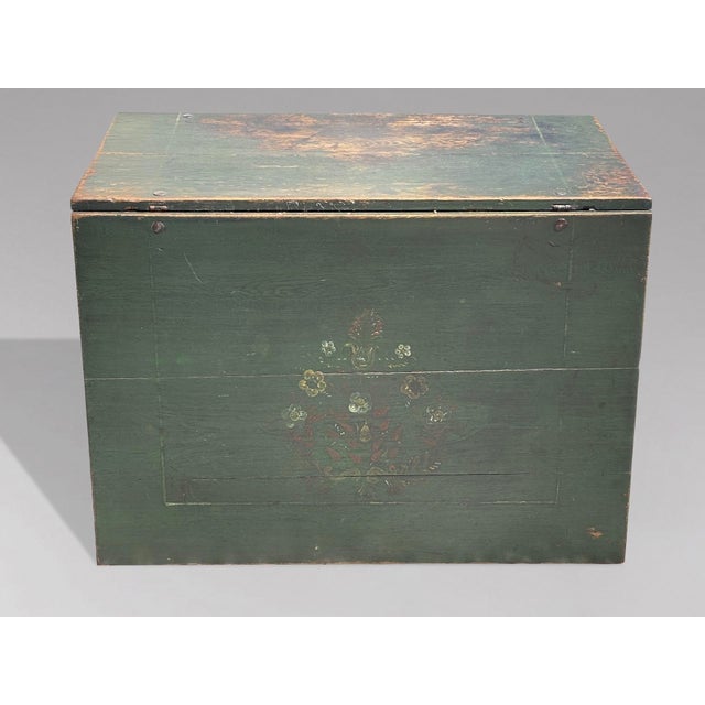19th Century Swedish Green Painted Drop-Leaf Dining Table, 1820 For Sale - Image 13 of 15