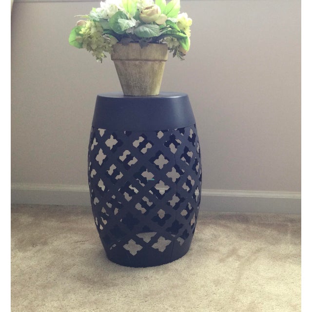 Late 20th Century Metal Lace Cut Garden Stool For Sale - Image 4 of 9