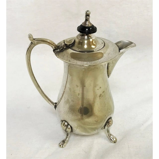 Shabby Chic Vintage Silverplate Footed Mini Teapot For Sale - Image 3 of 10