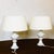 Hollywood Regency Swedish Table Lamps in White Opal Glass by Uno and Östen Kristiansson for Luxus, 1960s, Set of 2 For Sale - Image 3 of 15