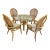 1970s Franco Albini Style 5-Piece Rattan & Glass Dining Set – Highback Peacock Chairs For Sale
