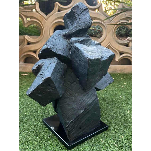 Ju Ming (Zhu Ming) Taichi Series Abstract Sculpture – Painted Copper (Bronze Finish), Marble Base, 19" H For Sale - Image 16 of 18